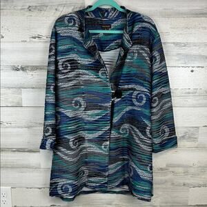 NWT Multiples Lightweight Topper Jacket Art To Wear Women’s Size XL Abstract